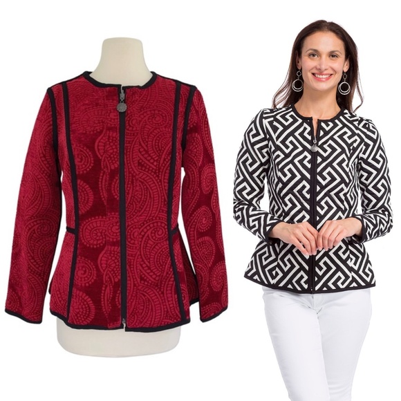 Trimdin Reversible Firenze Collection Scarlet Jacket Small - Picture 13 of 16